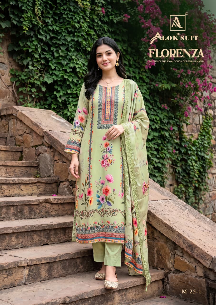 Florenza Alok Viscose Maslin Karachi Salwar Suits Exporter Gujarat