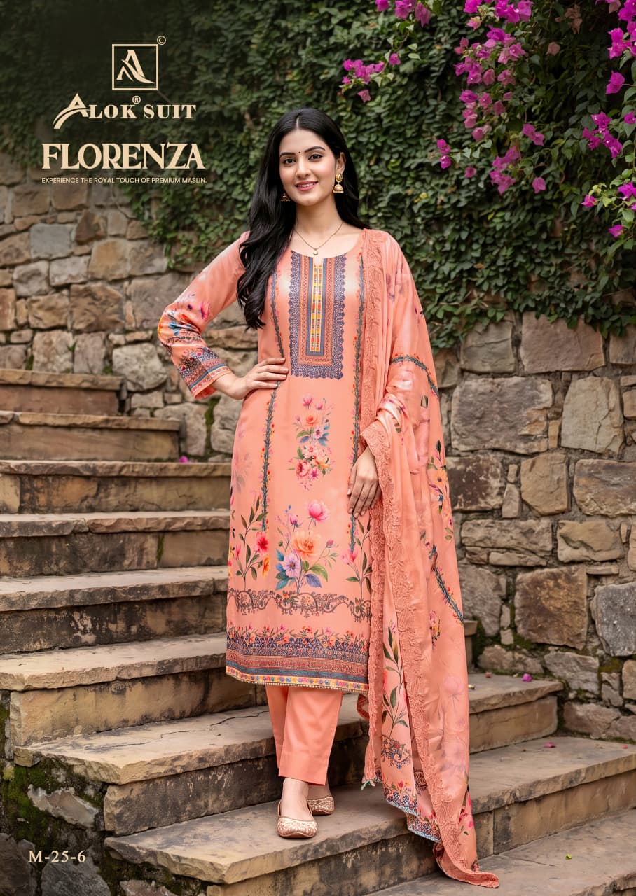 Florenza Alok Viscose Maslin Karachi Salwar Suits Exporter Gujarat