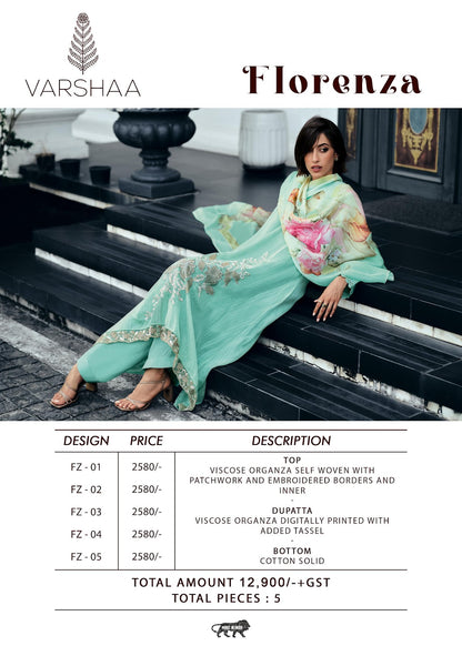 Florenza Varshaa Viscose Organza Pant Style Suits Wholesale Price
