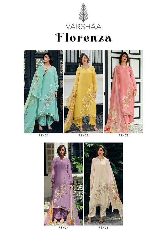 Florenza Varshaa Viscose Organza Pant Style Suits Wholesale Price