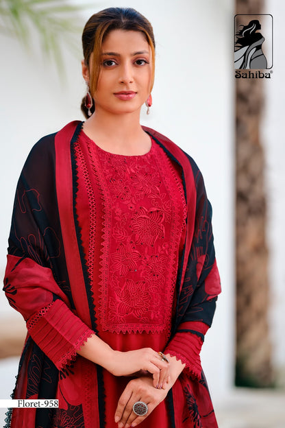 Floret Sahiba Organza Pant Style Suits Supplier Ahmedabad