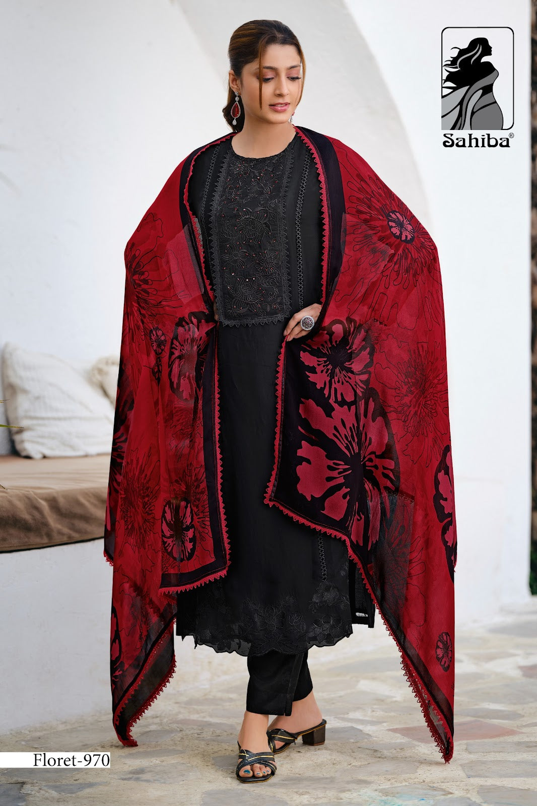 Floret Sahiba Organza Pant Style Suits Supplier Ahmedabad