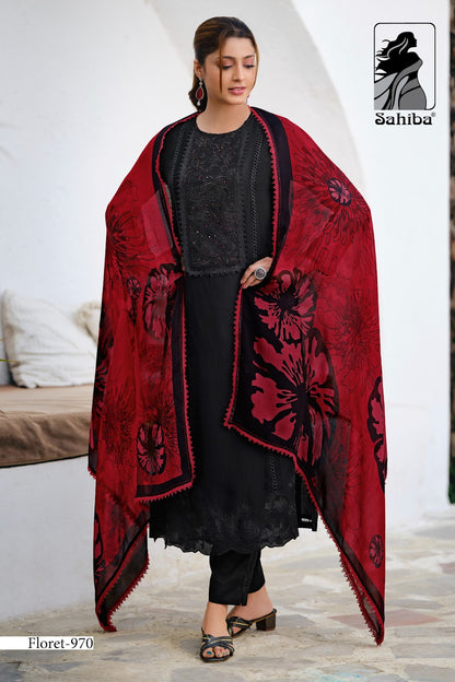 Floret Sahiba Organza Pant Style Suits Supplier Ahmedabad