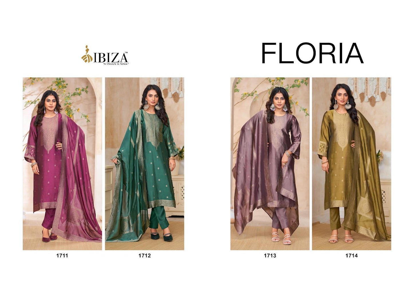 Floria Ibiza Banglori Silk Pant Style Suits Wholesaler Gujarat
