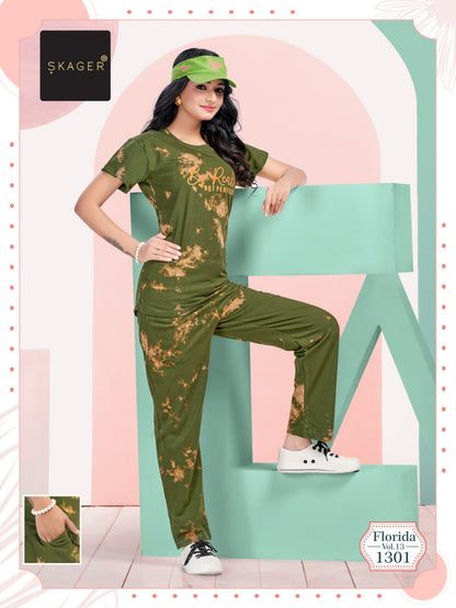 Florida Vol 13 Skager Tie Dye Pyjama Night Suits Wholesaler Gujarat