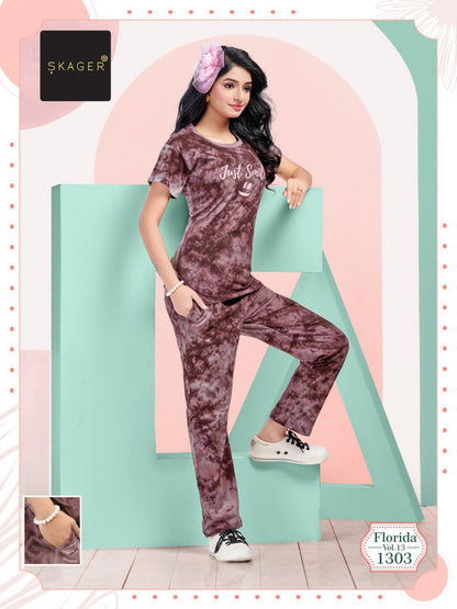 Florida Vol 13 Skager Tie Dye Pyjama Night Suits Wholesaler Gujarat