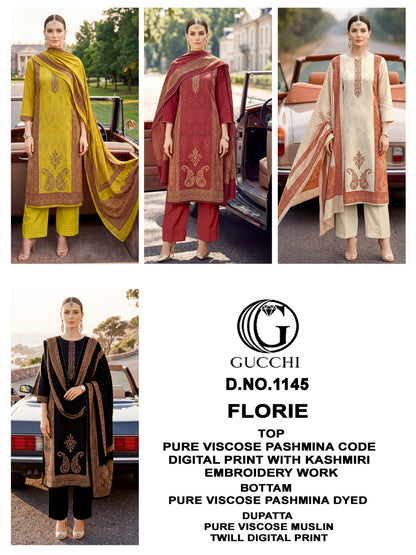 Florie 1144-1145-1147 Gucchi Viscose Pashmina Suits Wholesaler