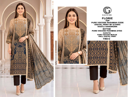 Florie 1183 Gucchi Viscose Pashmina Suits Wholesale Price