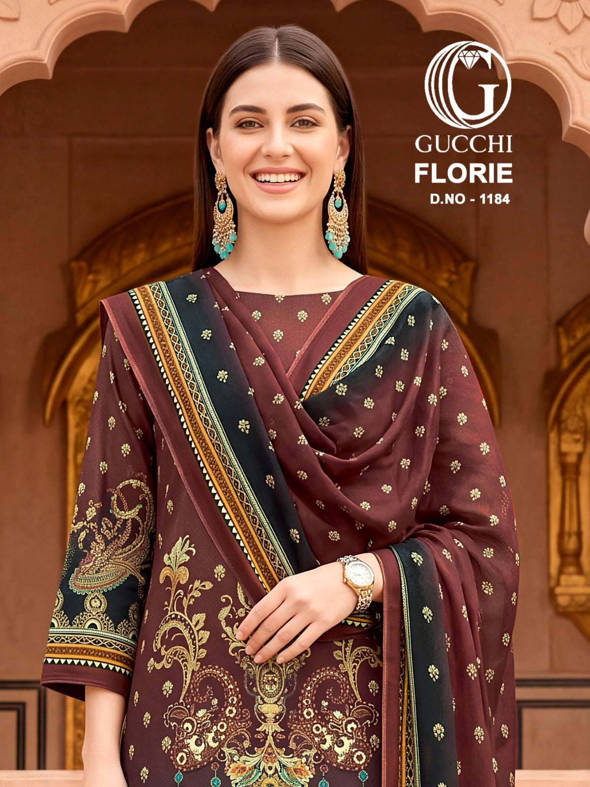 Florie 1184 Gucchi Viscose Pashmina Suits Wholesaler Ahmedabad