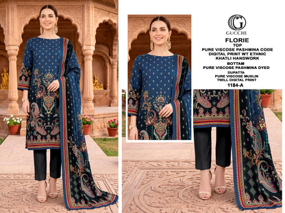 Florie 1184 Gucchi Viscose Pashmina Suits Wholesaler Ahmedabad