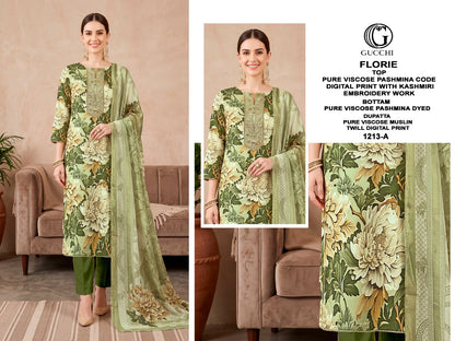 Florie 1213 Gucchi Viscose Pashmina Suits Manufacturer Ahmedabad