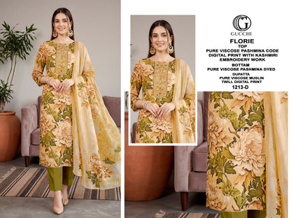 Florie 1213 Gucchi Viscose Pashmina Suits Manufacturer Ahmedabad