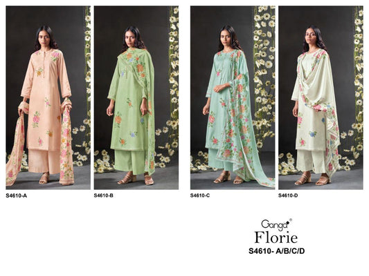 Florie 4610 Ganga Cotton Pant Style Suits Wholesaler