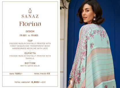 Florina Sanaz Viscose Muslin Pant Style Suits Wholesale Rate