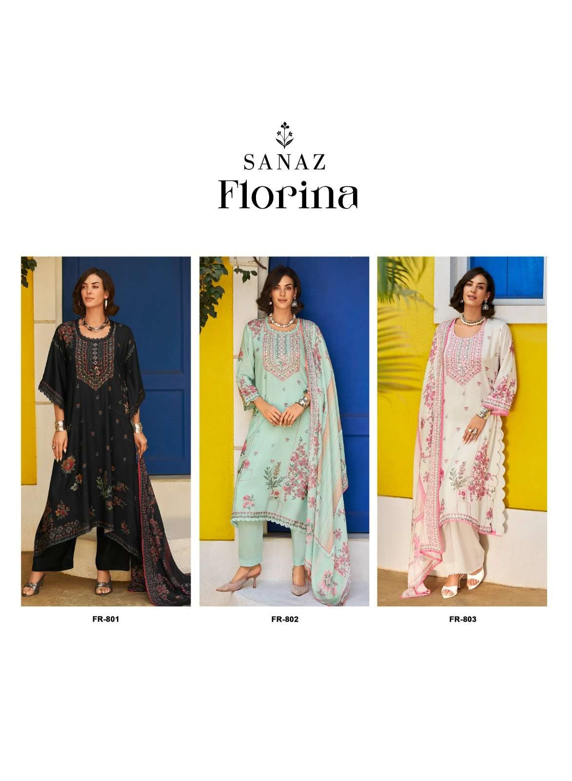 Florina Sanaz Viscose Muslin Pant Style Suits Wholesale Rate