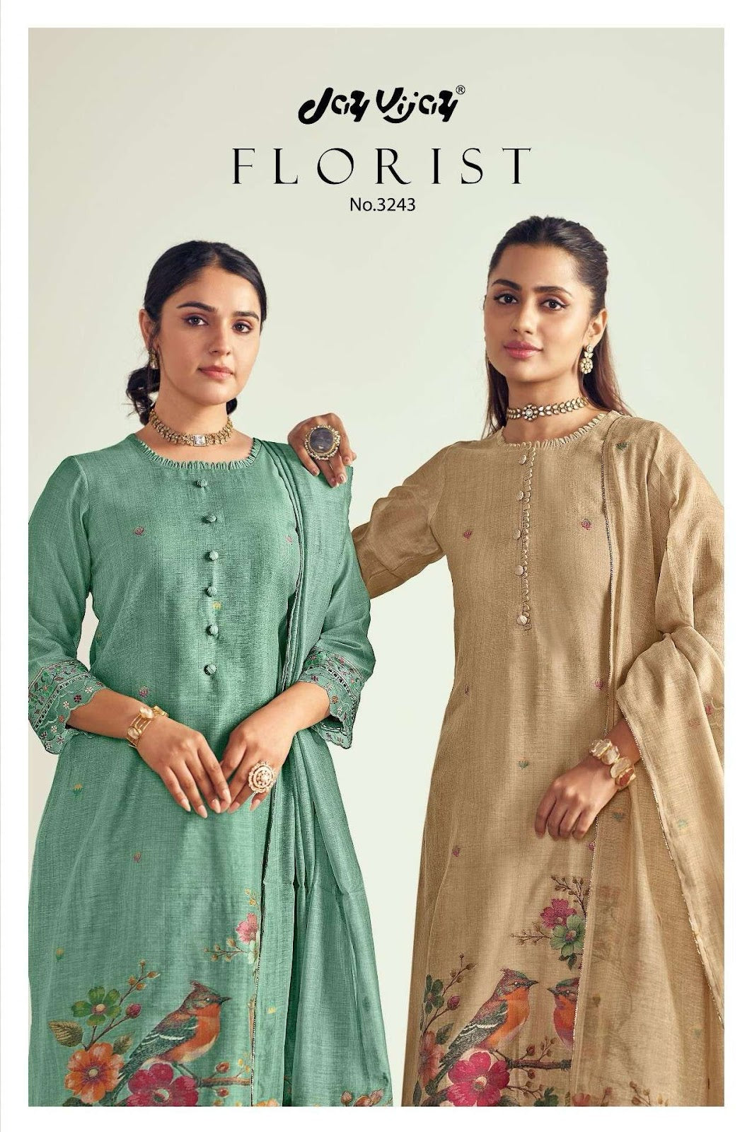 Florist Jay Vijay Pure Cotton Pant Style Suits Wholesaler Ahmedabad