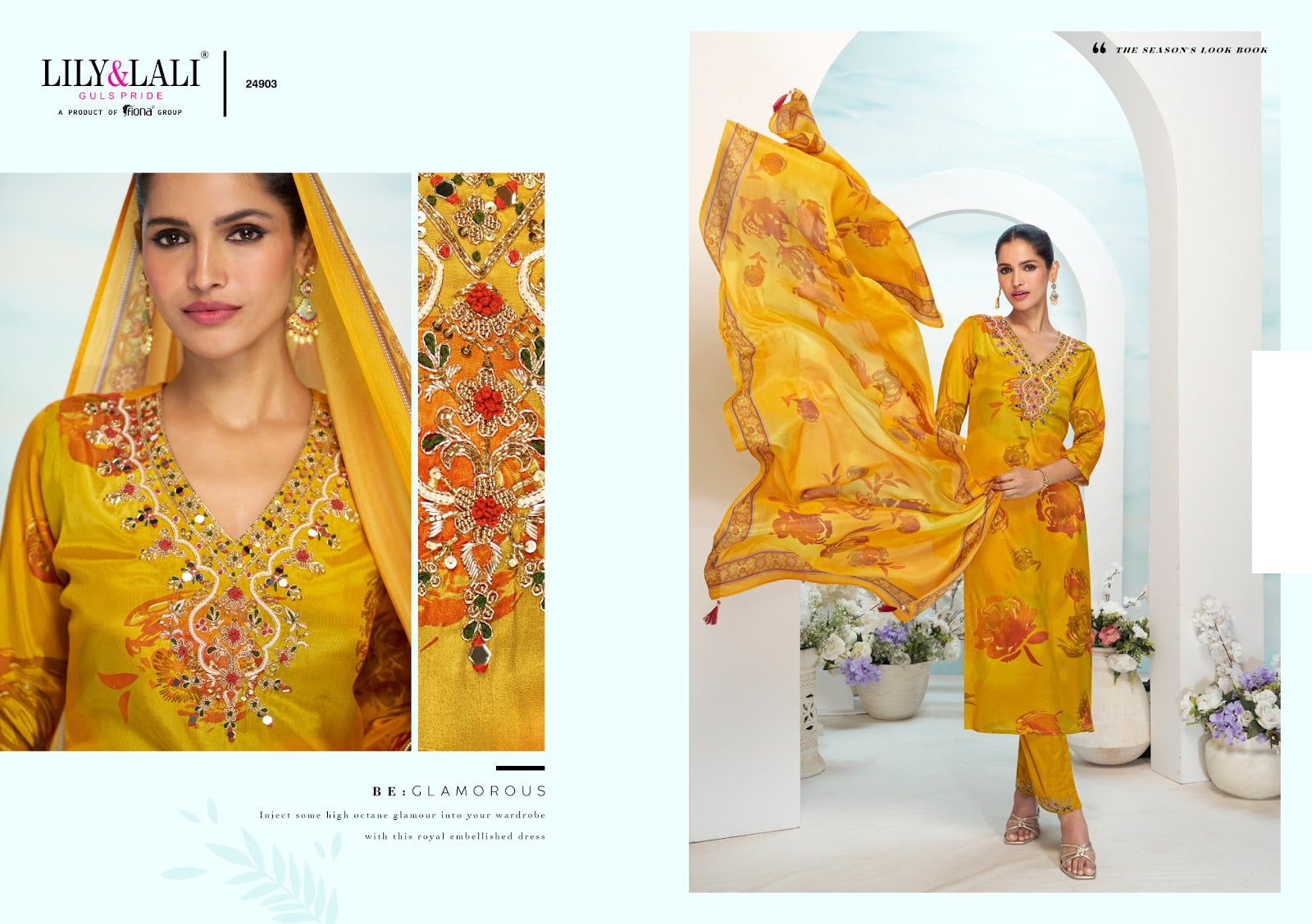 Florista Lily Lali Natural Crepe Readymade Pant Style Suits Exporter India