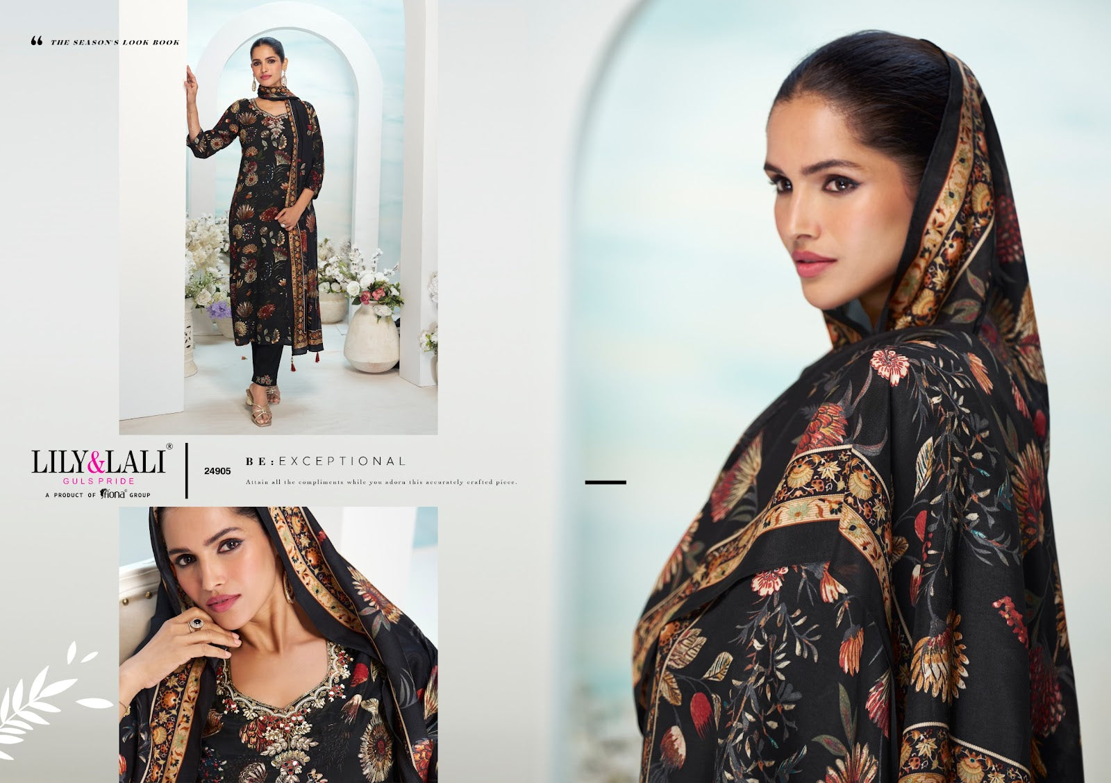 Florista Lily Lali Natural Crepe Readymade Pant Style Suits Exporter India