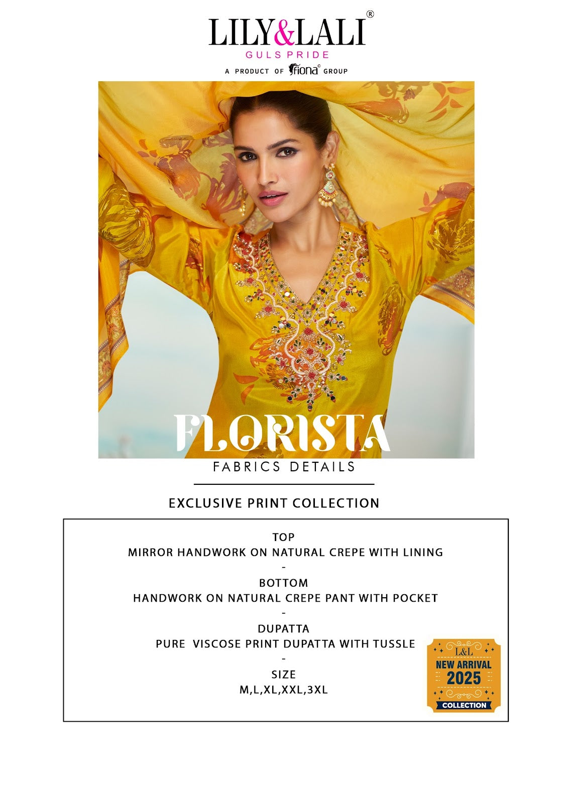 Florista Lily Lali Natural Crepe Readymade Pant Style Suits Exporter India