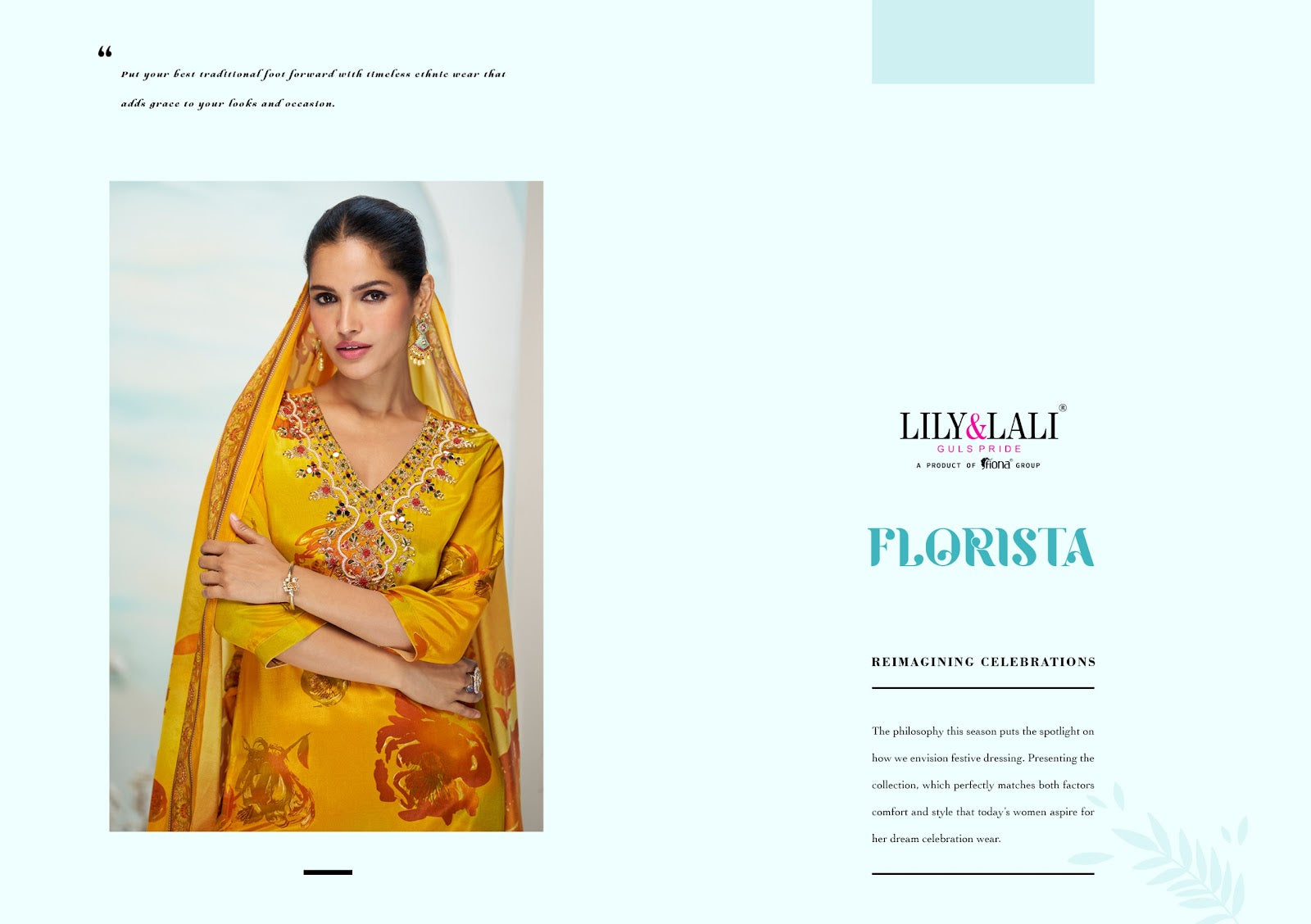 Florista Lily Lali Natural Crepe Readymade Pant Style Suits Exporter India