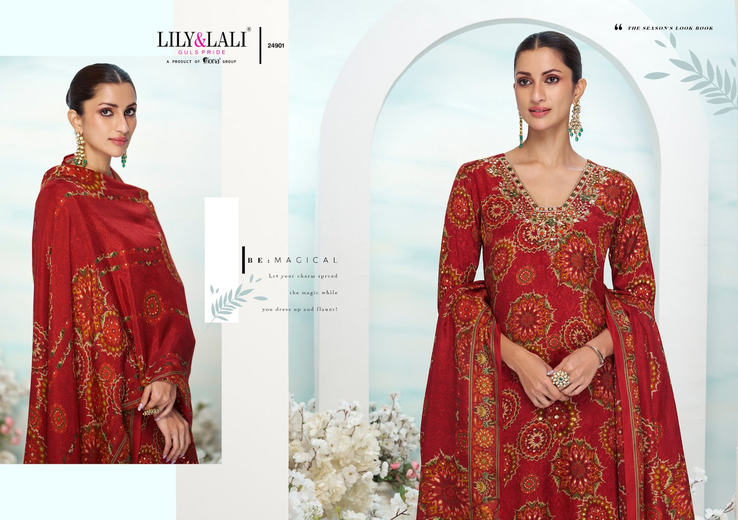 Florista Lily Lali Natural Crepe Readymade Pant Style Suits Exporter India