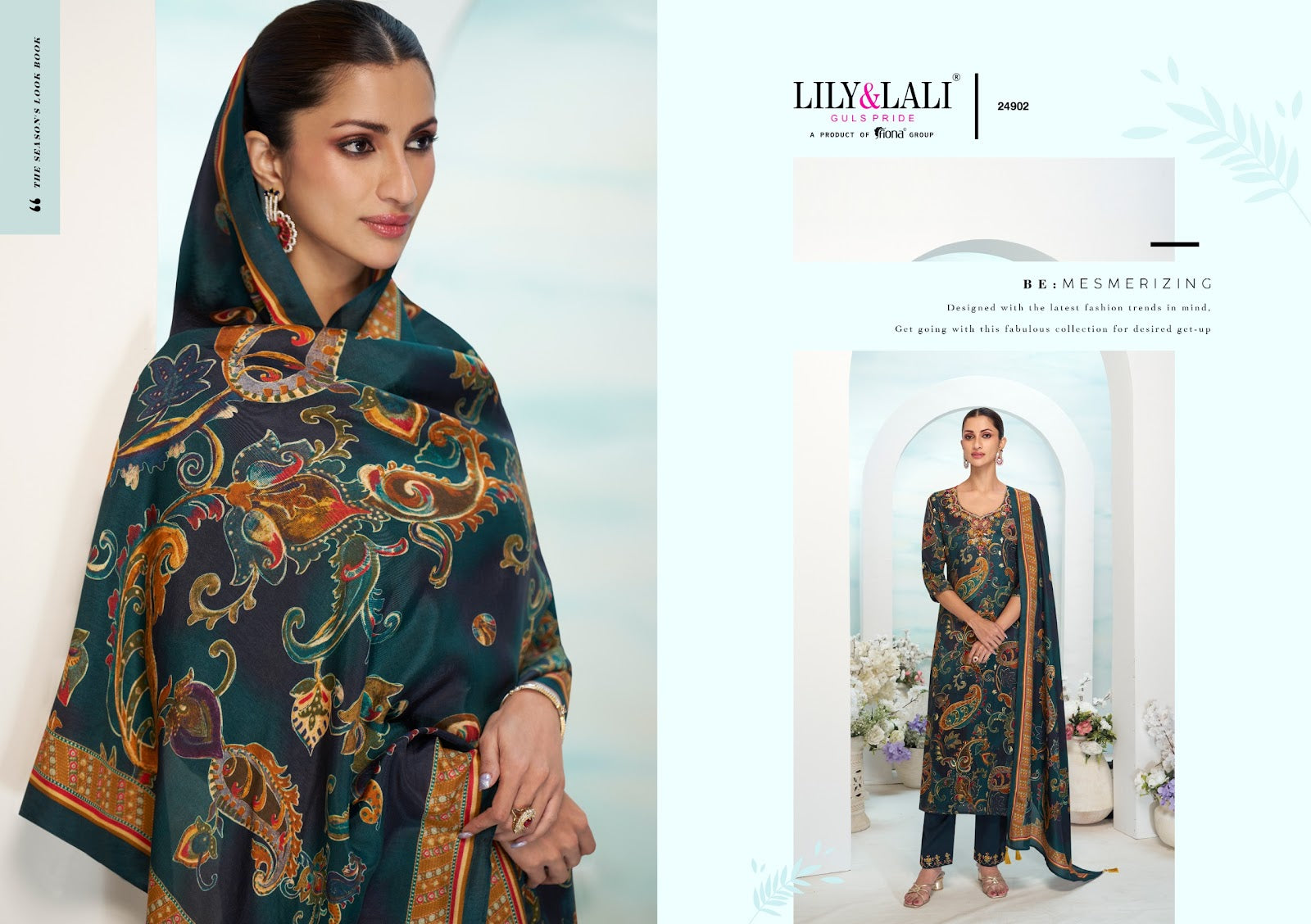 Florista Lily Lali Natural Crepe Readymade Pant Style Suits Exporter India