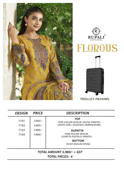 Florous Rupali Pure Viscose Pant Style Suits Supplier Gujarat
