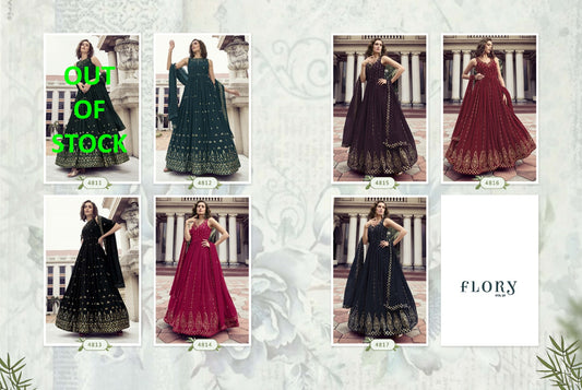 Flory Vol 26 Shubhkala Georgette Gown Dupatta Set