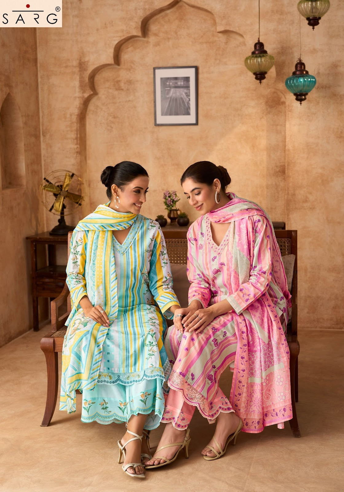 Flow Tales Sarg Cotton Lawn Plazzo Style Suits Exporter