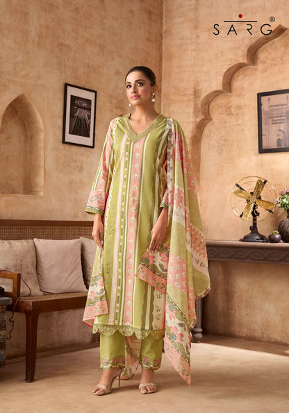 Flow Tales Sarg Cotton Lawn Plazzo Style Suits Exporter