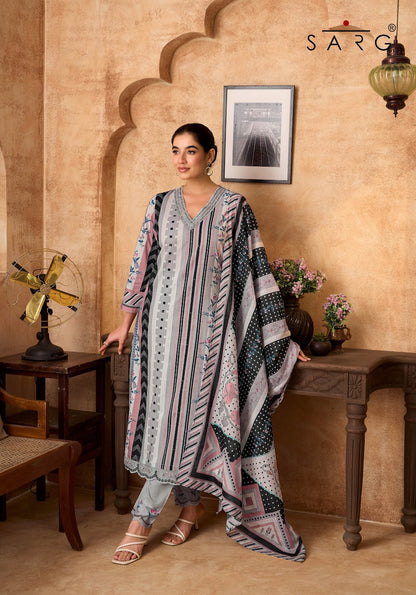 Flow Tales Sarg Cotton Lawn Plazzo Style Suits Exporter