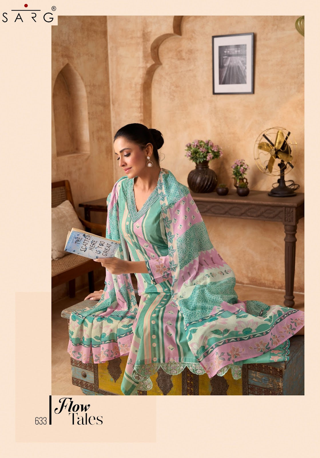 Flow Tales Sarg Cotton Lawn Plazzo Style Suits Exporter