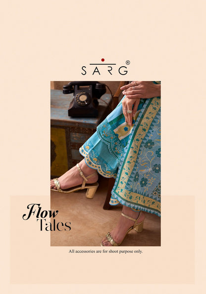 Flow Tales Sarg Cotton Lawn Plazzo Style Suits Exporter
