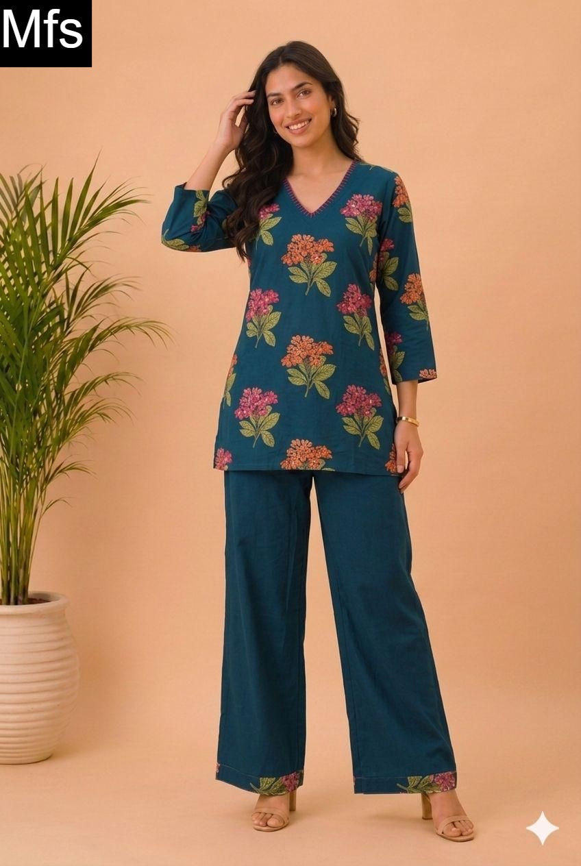 Flower 220626 Mfs Cotton Co Ord Set Manufacturer Ahmedabad