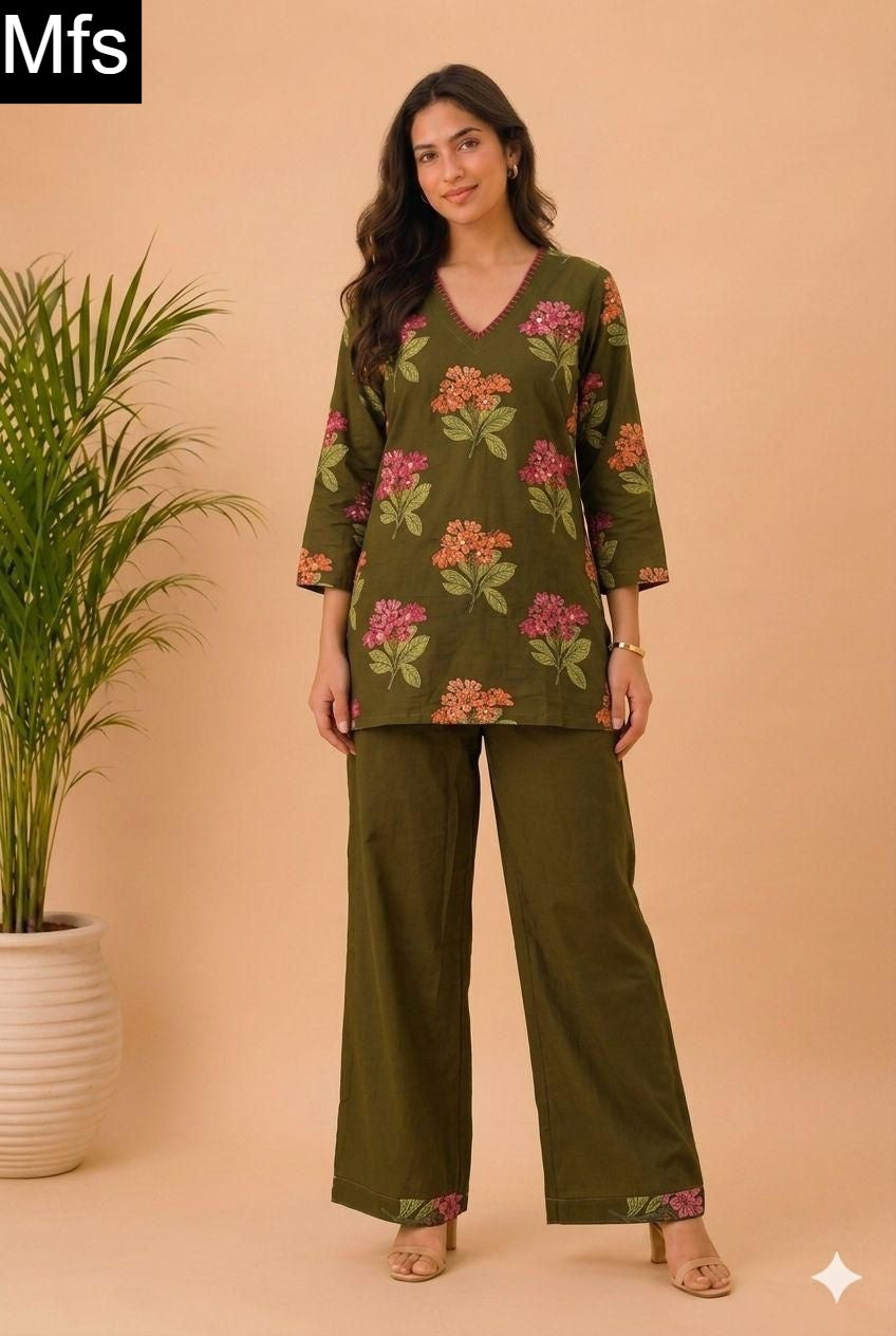 Flower 220626 Mfs Cotton Co Ord Set Manufacturer Ahmedabad