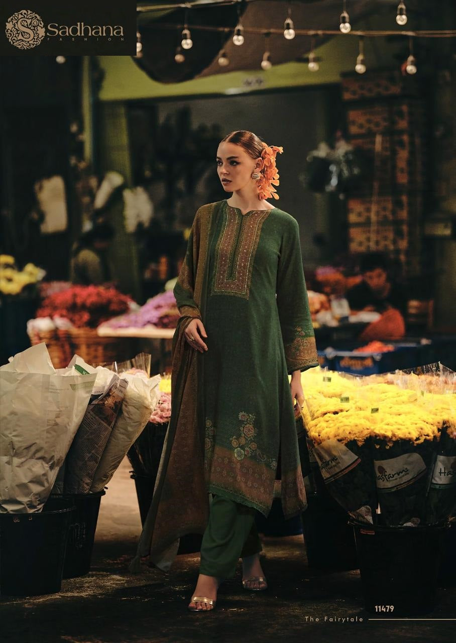 Flower And Flow Sadhana Pure Viscose Pashmina Suits Wholesaler