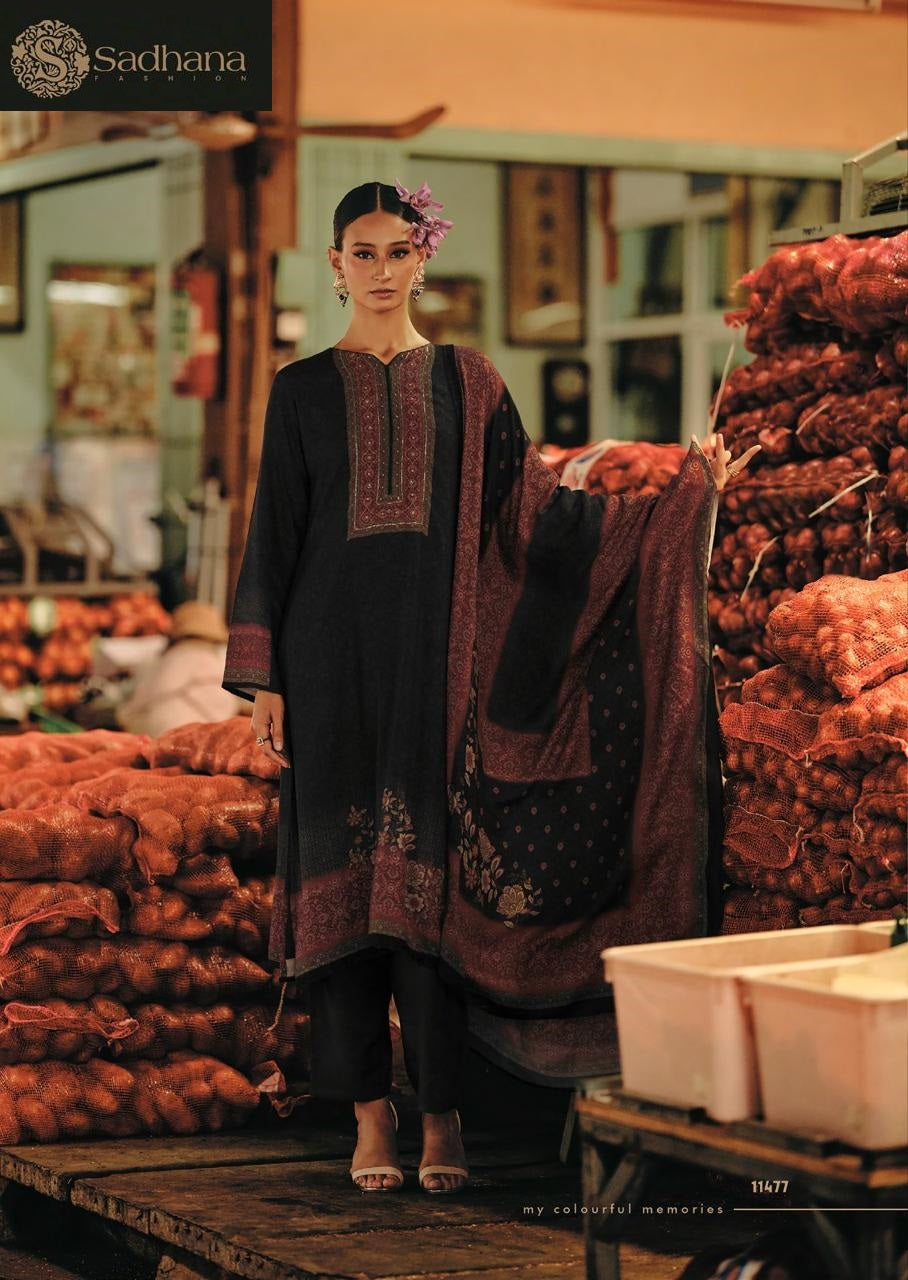 Flower And Flow Sadhana Pure Viscose Pashmina Suits Wholesaler