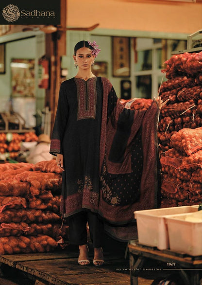 Flower And Flow Sadhana Pure Viscose Pashmina Suits Wholesaler