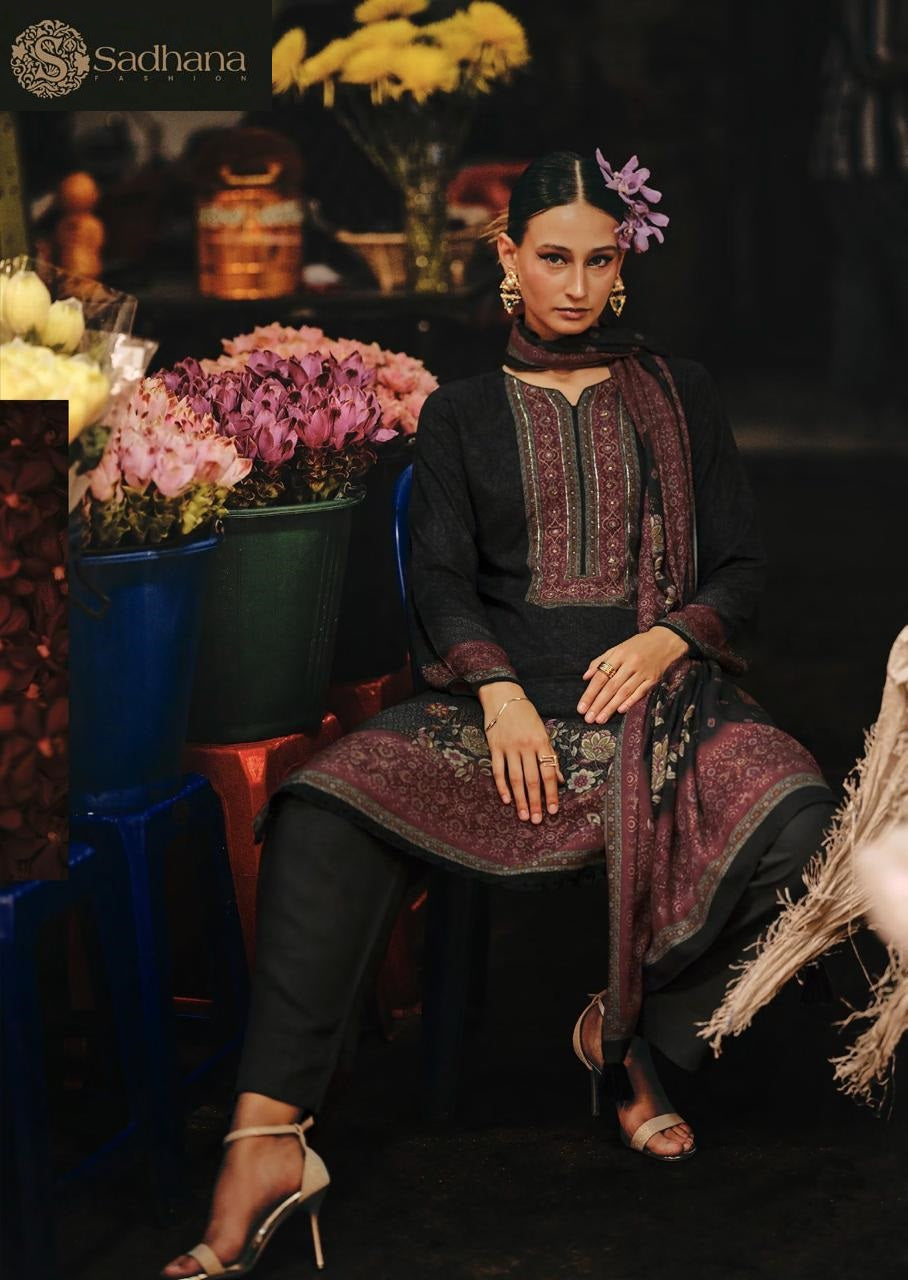 Flower And Flow Sadhana Pure Viscose Pashmina Suits Wholesaler