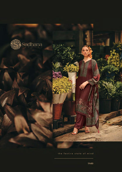 Flower And Flow Sadhana Pure Viscose Pashmina Suits Wholesaler