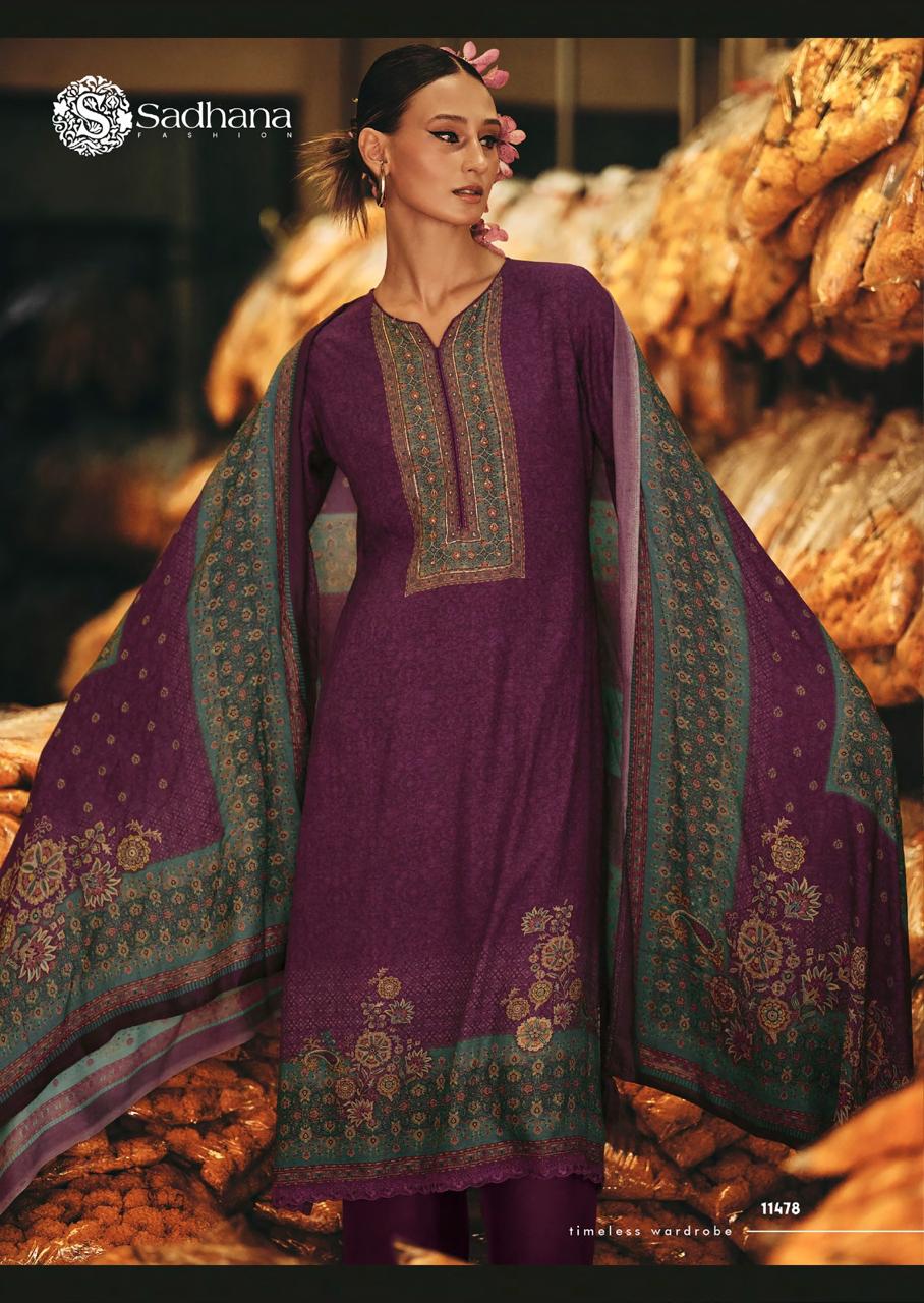 Flower And Flow Sadhana Pure Viscose Pashmina Suits Wholesaler