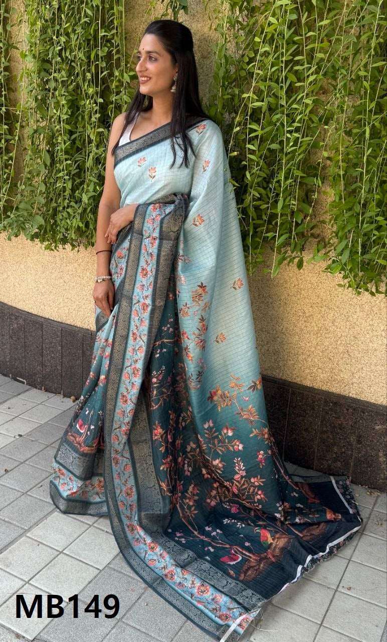 Flower Combination Mira Bela Silk Sarees Wholesaler