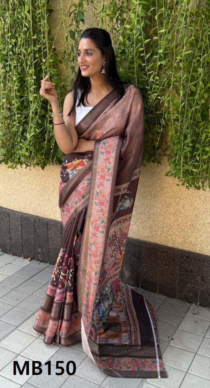 Flower Combination Mira Bela Silk Sarees Wholesaler