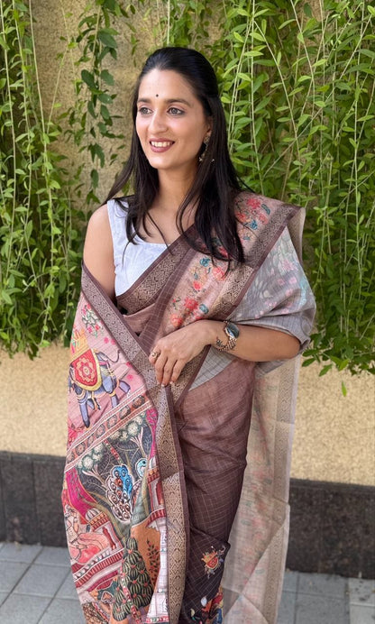 Flower Combination Mira Bela Silk Sarees Wholesaler