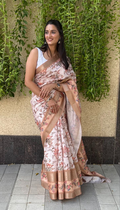 Flower Combination Mira Bela Silk Sarees Wholesaler
