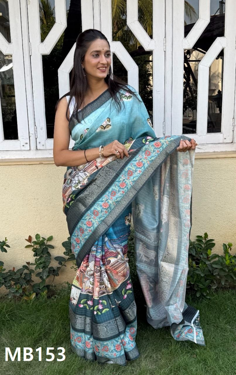 Flower Combination Mira Bela Silk Sarees Wholesaler