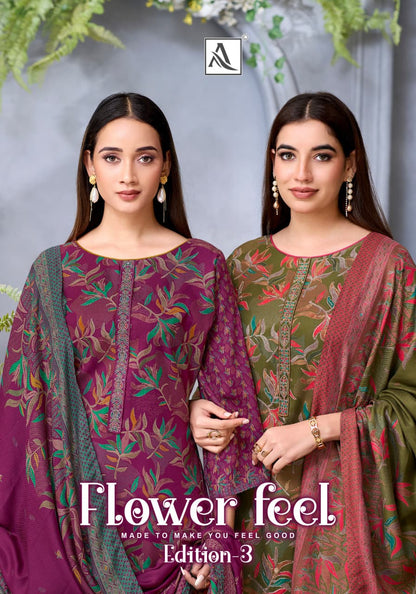 Flower Feel 3 Alok Premium Viscose Pashmina Suits Manufacturer Ahmedabad