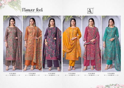 Flower Feel Alok Viscose Pashmina Suits Supplier India