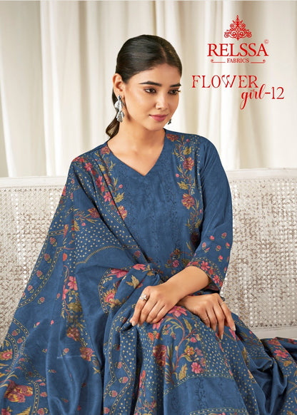 Flower Girl 12 Relssa Fabrics Cotton Lawn Pant Style Suits Exporter Gujarat
