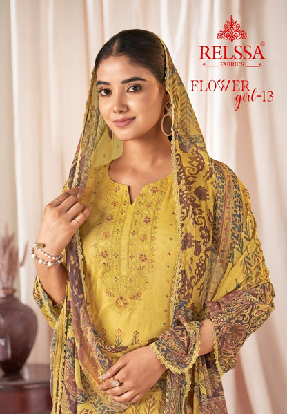 Flower Girl 13 Relssa Fabrics Cotton Lawn Pant Style Suits Wholesale Rate